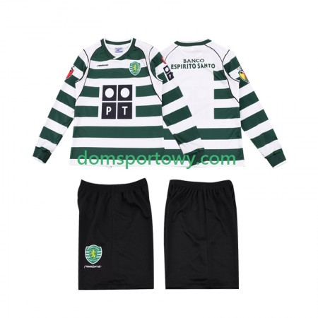 Koszulka Sporting CP 2001 2003 Retro Dziecięcy Domowe Koszulki Piłkarskie Długi Rękaw